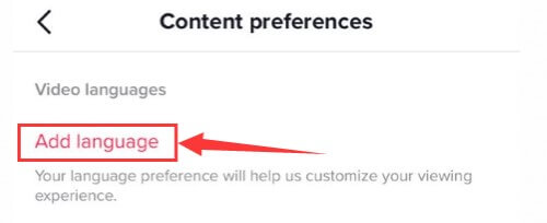 Add the language on TikTok