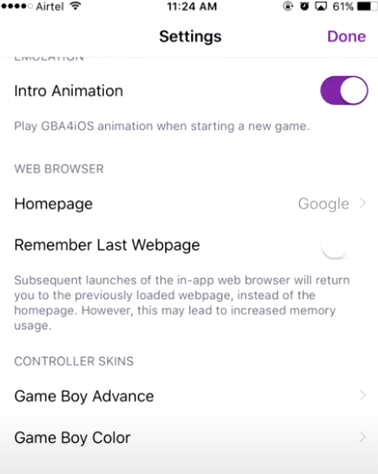 adjust gba4ios settings