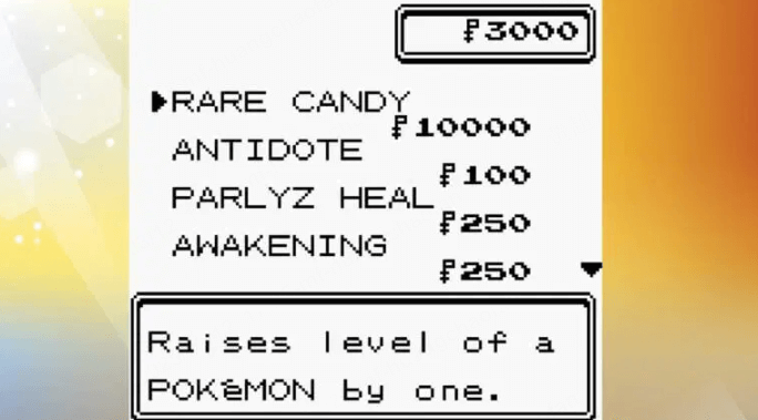 pokemon ambrosia cheats rare candy