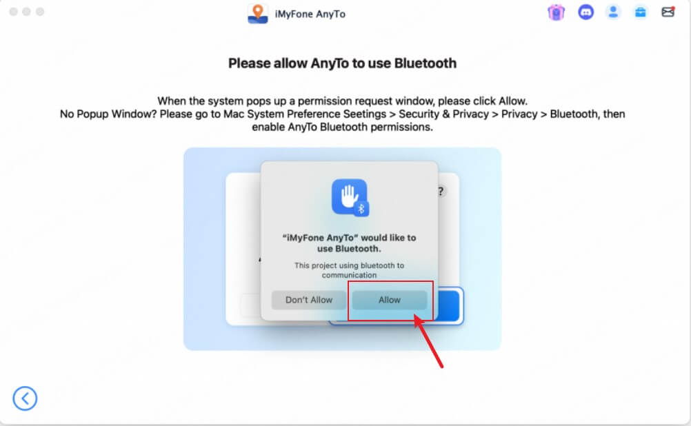 anyto bluetooth connection promission