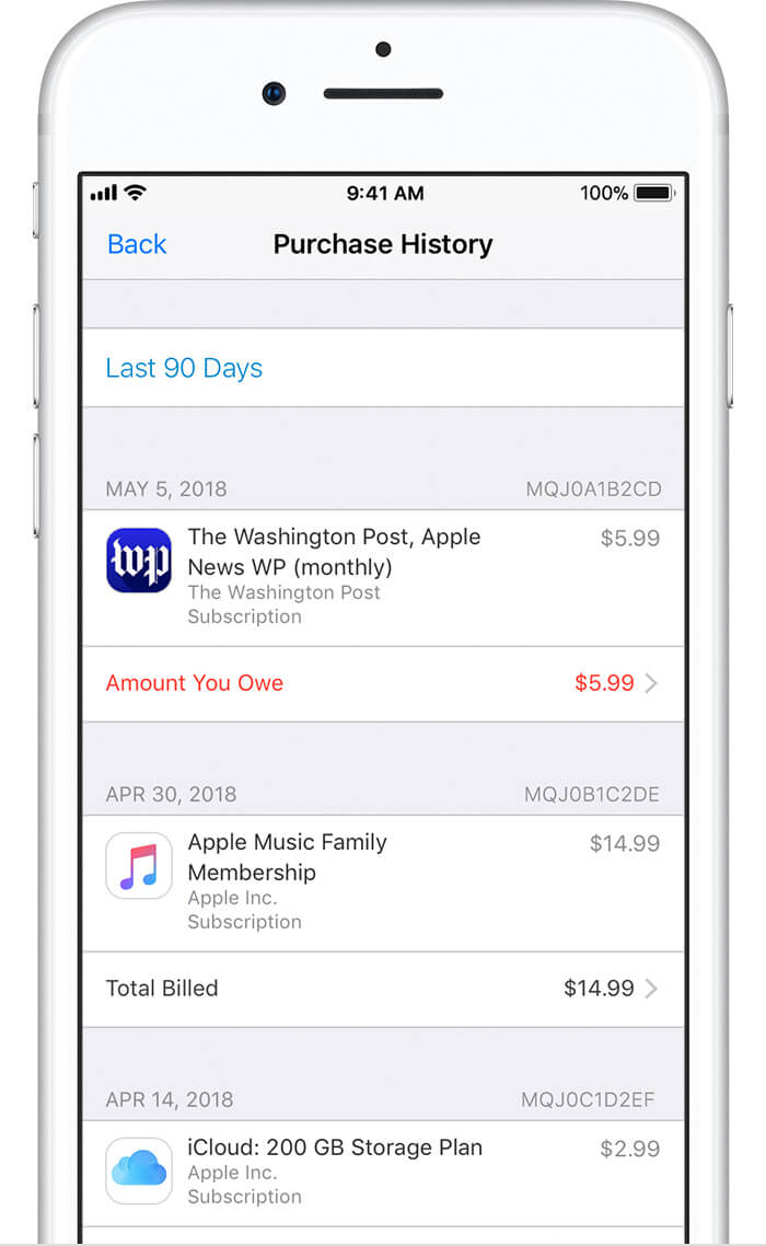 apple id itunes app store view apple id purchase history