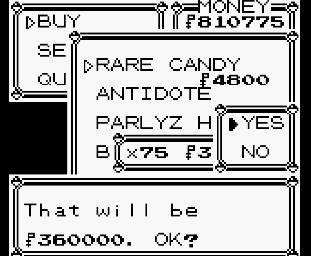 pokemon blue rare candy cheat