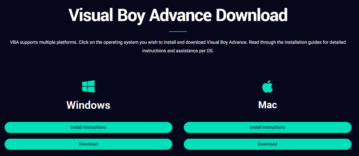 download visual boy advance emulator on windows or mac