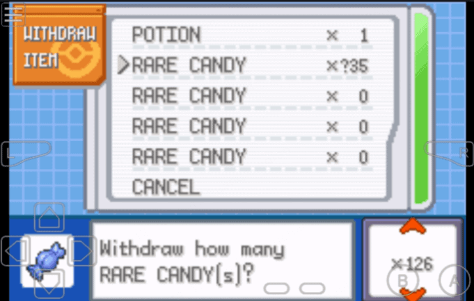 rare candy cheat fire red