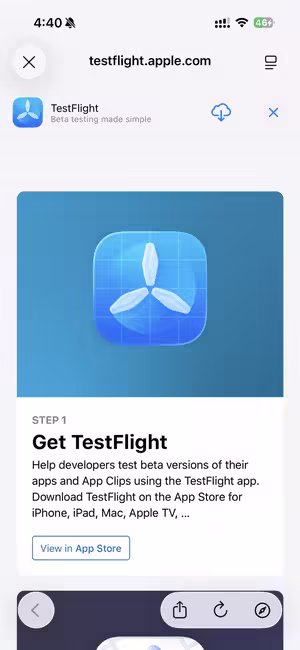 get testflight