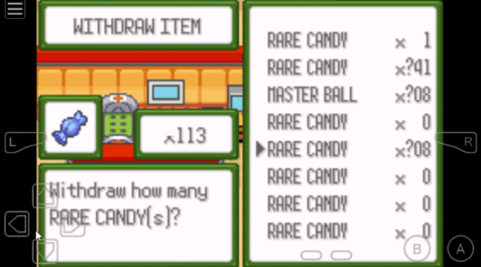 Pokemon Glazed Rare Candy Cheat