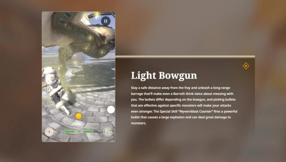 light bowgun in monster hunter now