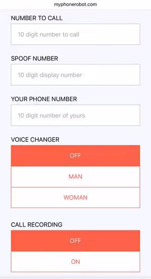 my phone robot free call spoofing service