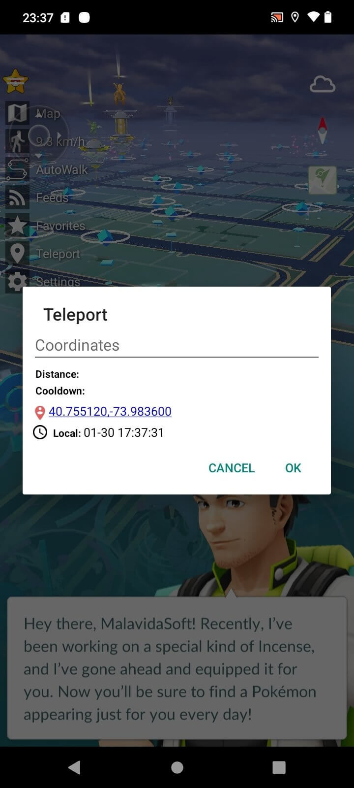 use pgsharp to fly in pokemon go