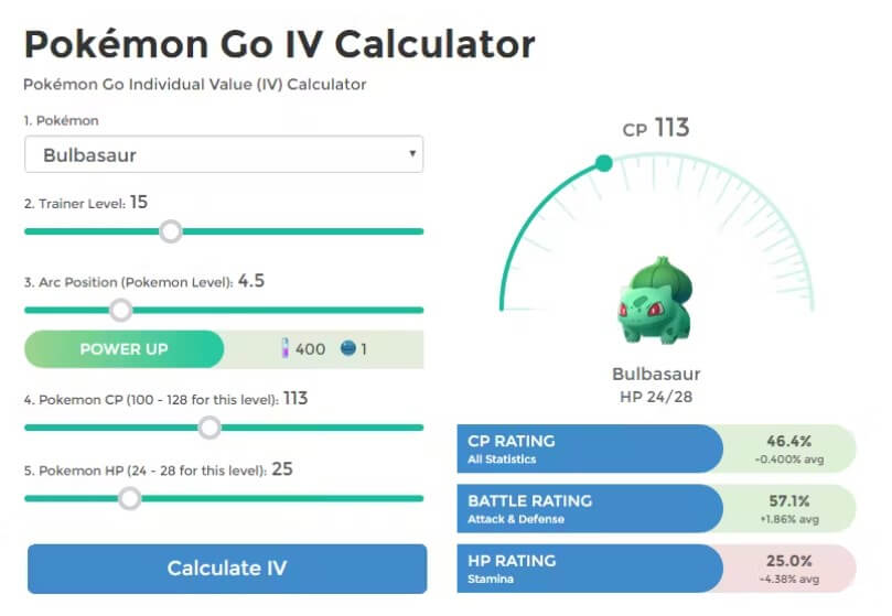 pokemon go cp calculator