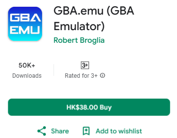 purchase gba.mu from play store