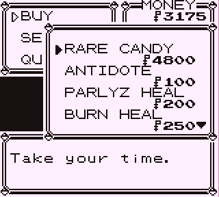 pokemon red rare candy cheat