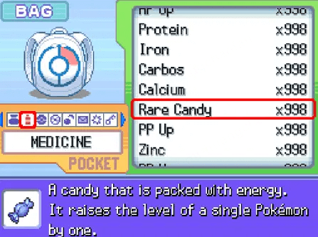 Pokemon Renegade Platinum Rare Candy Cheat