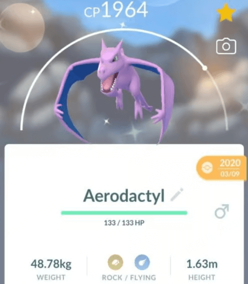 shiny aerodactyl pokemon go