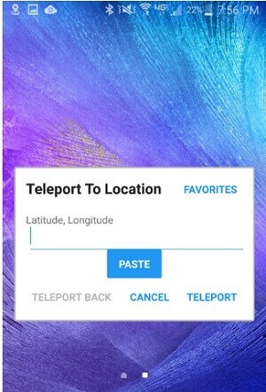 tap on Teleport option