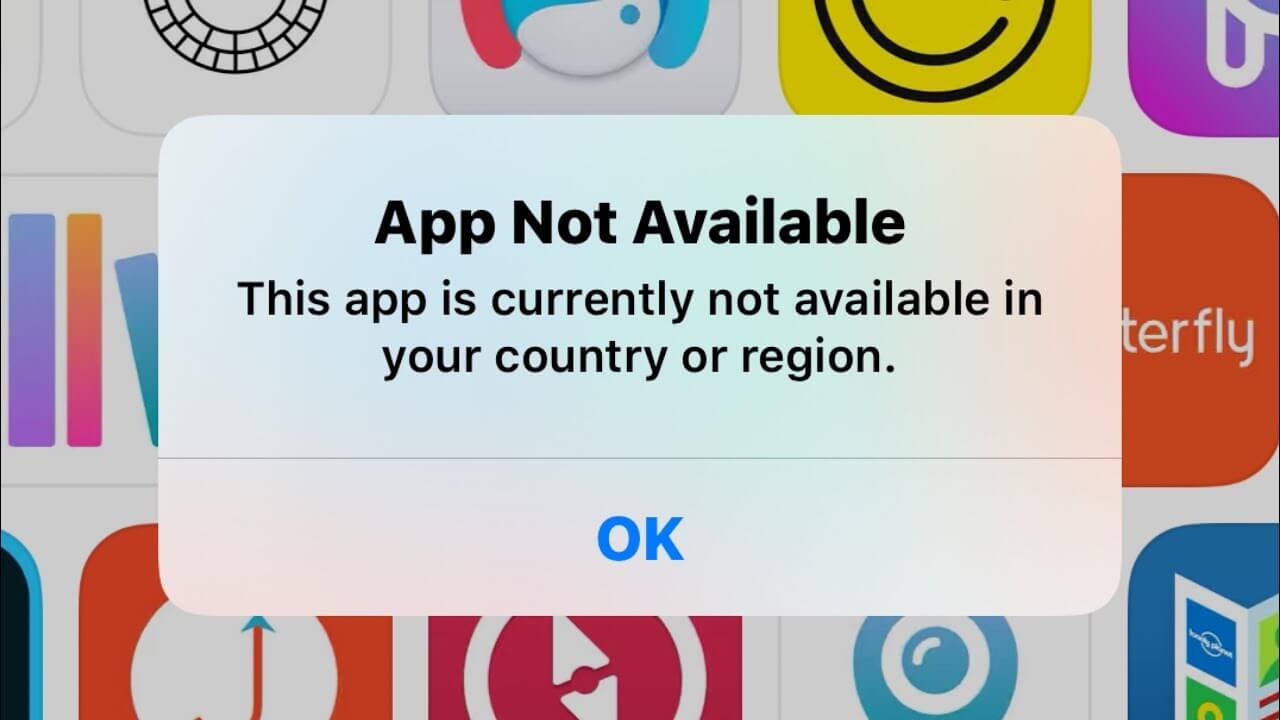 this app is currently not available in your country or region