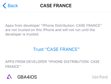 trust the gba emulator on your iphone