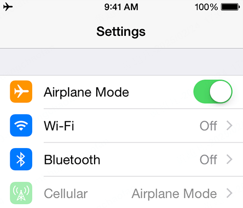 turn on airplane mode