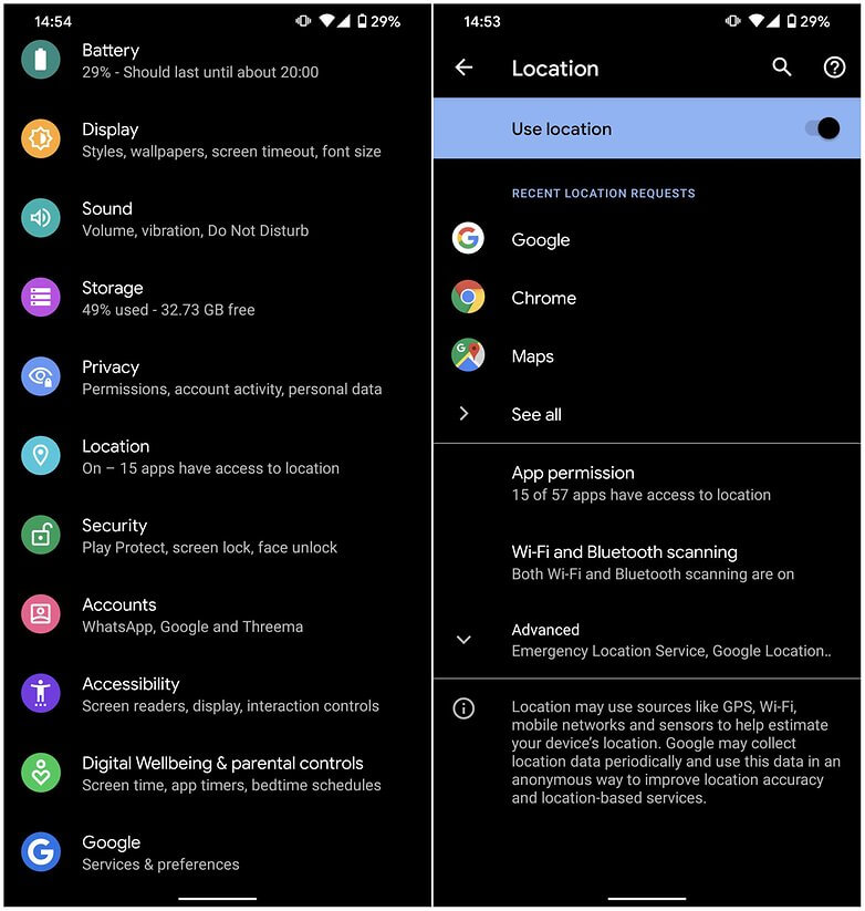 turn on location service on android