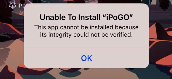 unable to install ipogo