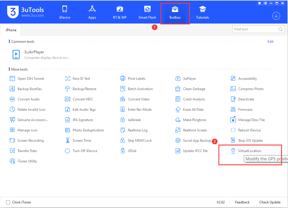 what is 3utools virtual location