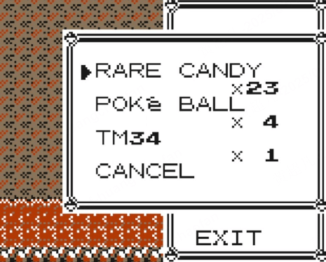 pokemon yellow rare candy cheat