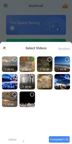 choose compression mode and upload video