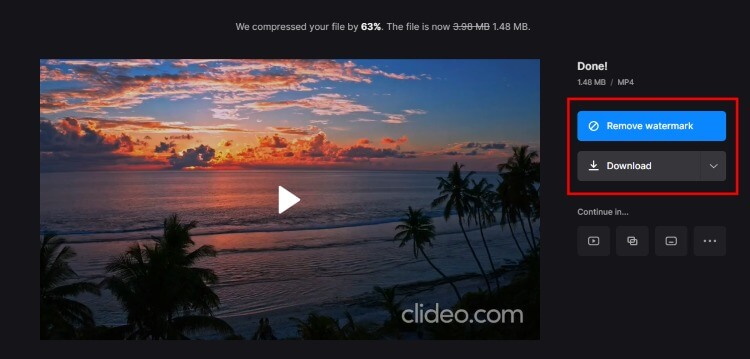 clideo download compressed video