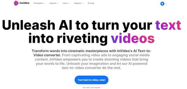 invideo convert text to video