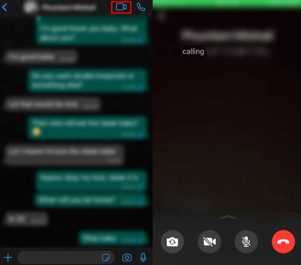 make a whatsapp video call on mobile