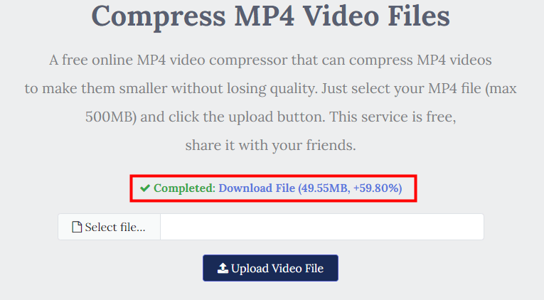 mp4compress download compressed file