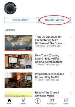 youtube choose manage videos