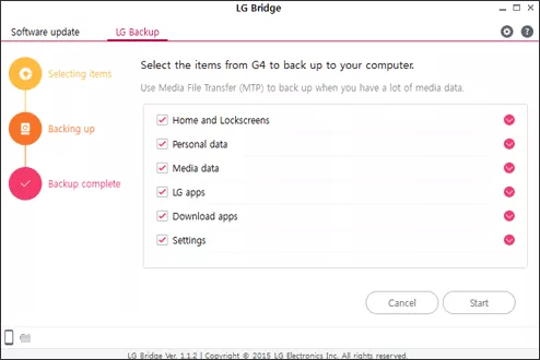 backup lg phone to pc using lg bridge