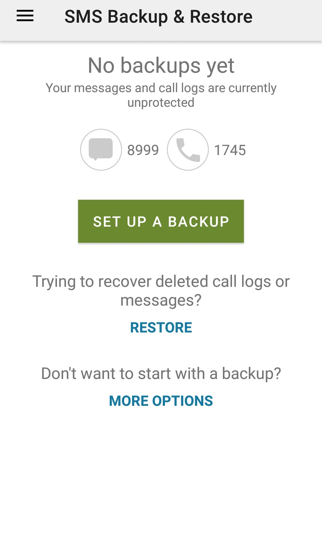backup oneplus messages via SMS Backup and Restore