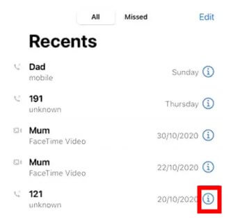  View Recent Call Logs on iPhone