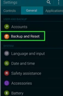 choose backup and reset on lg phone