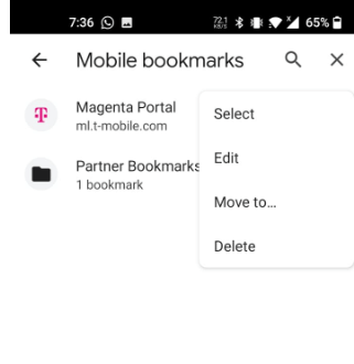 delete mobile bookmarks