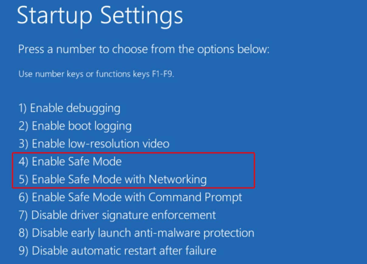 enter safe mode