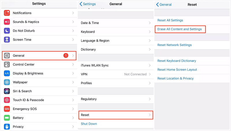 reset settings on iPhone