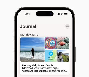 iOS 17 updates of Journal
