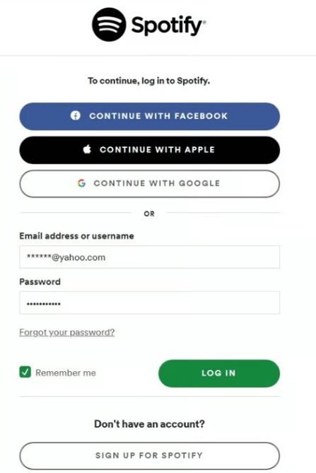 login Spotify