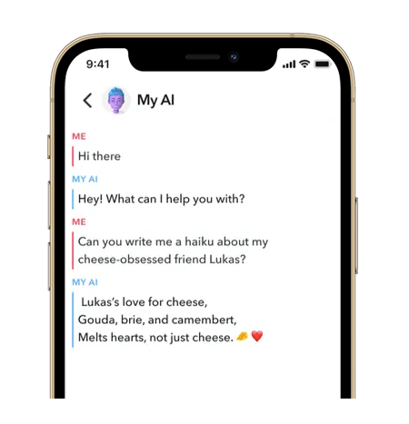 chatbot My AI on Snapchat