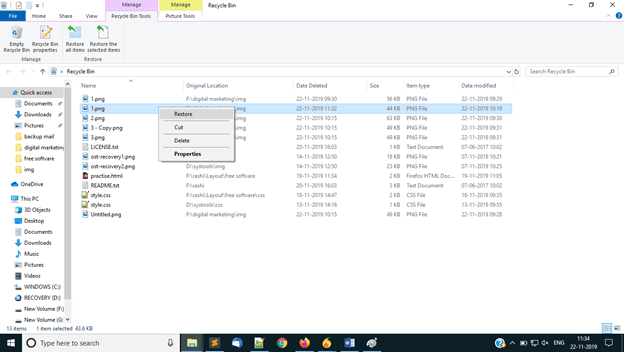 recover deleted ost data using recycle bin