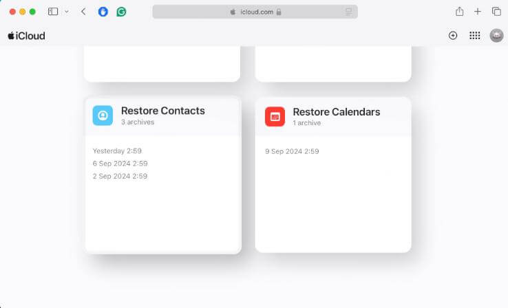 restore contacts from icloud