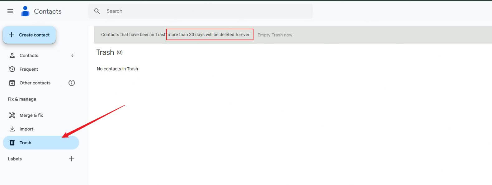 restore from google contacts new