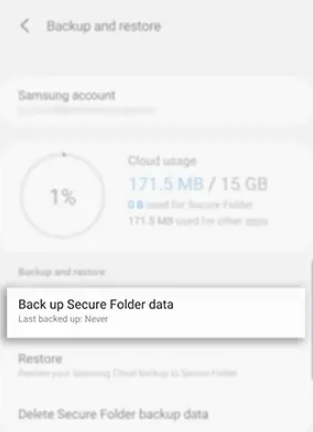 select backup secure folder data