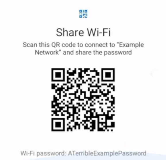 share wifi password with QR code
