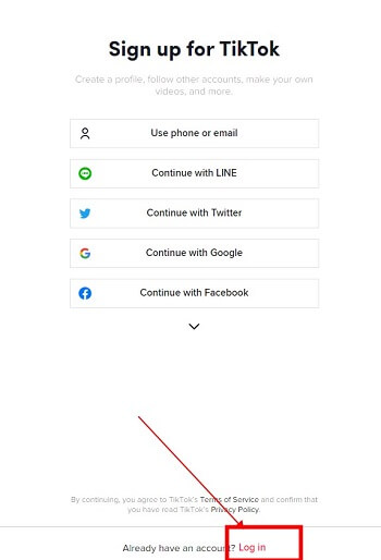 sign up for TikTok