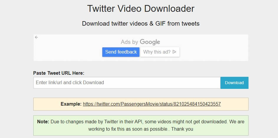 download twitter video online