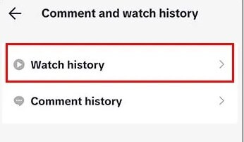 watch history on TikTok